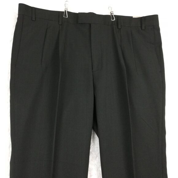 John Henry Mens Pants Modern Fit Trouser Black Casual Work Pleated 42x32 New - Picture 8 of 12